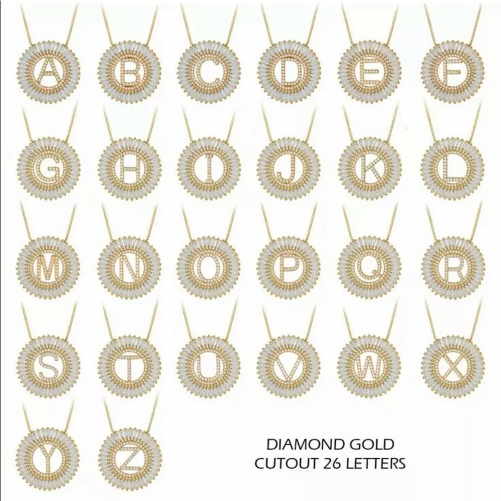 Letter Necklace Rhinestone Pendant Gift For Women Girls